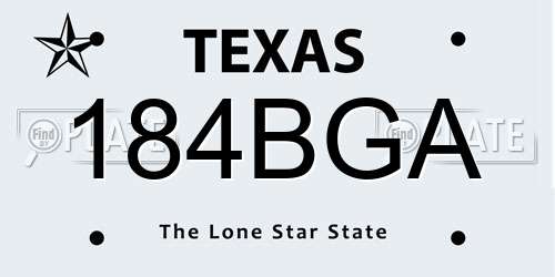 184BGA Texas License Plate