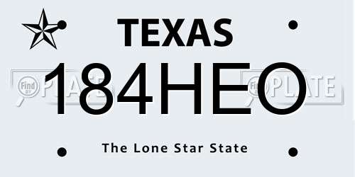 184HEO Texas License Plate