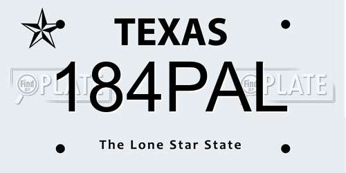 184PAL Texas License Plate