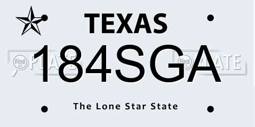 184SGA Texas License Plate