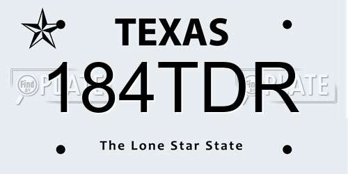 184TDR Texas License Plate