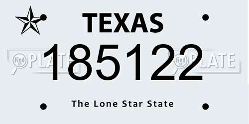 185122 Texas License Plate
