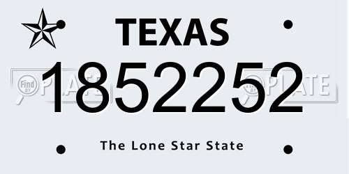 1852252 Texas License Plate