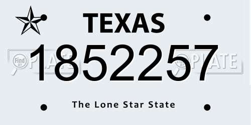 1852257 Texas License Plate