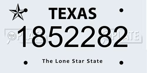 1852282 Texas License Plate