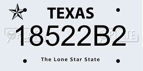 18522B2 Texas License Plate