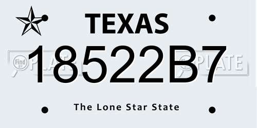 18522B7 Texas License Plate