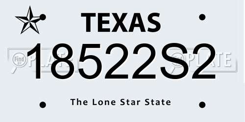 18522S2 Texas License Plate