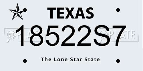 18522S7 Texas License Plate