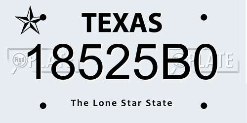 18525B0 Texas License Plate