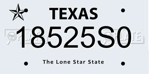 18525S0 Texas License Plate