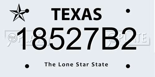 18527B2 Texas License Plate