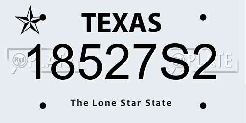 18527S2 Texas License Plate