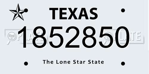 1852850 Texas License Plate