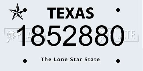 1852880 Texas License Plate