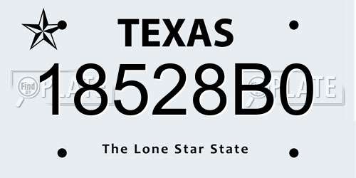 18528B0 Texas License Plate