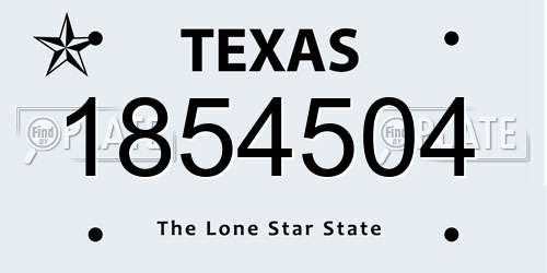1854504 Texas License Plate