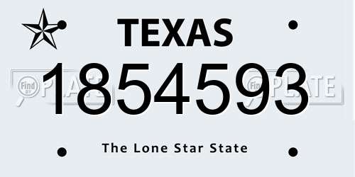 1854593 Texas License Plate