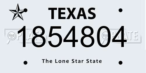 1854804 Texas License Plate