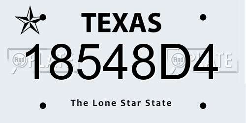 18548D4 Texas License Plate