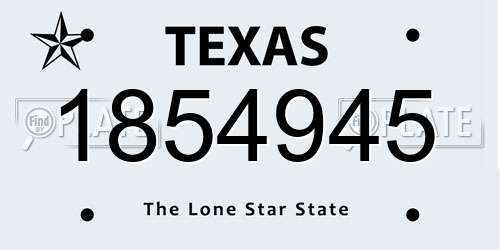 1854945 Texas License Plate