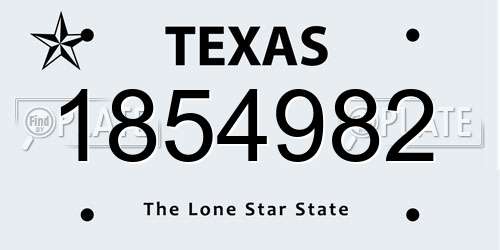 1854982 Texas License Plate