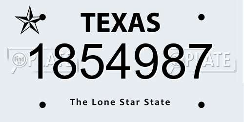 1854987 Texas License Plate