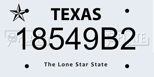 18549B2 Texas License Plate
