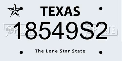18549S2 Texas License Plate