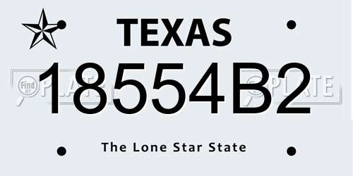 18554B2 Texas License Plate