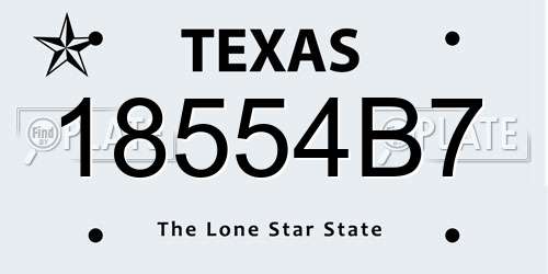 18554B7 Texas License Plate