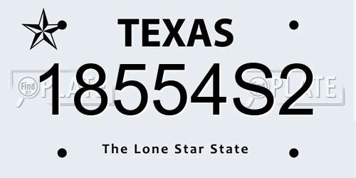 18554S2 Texas License Plate