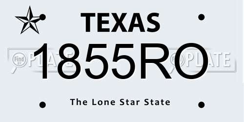 1855RO Texas License Plate