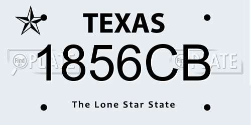 1856CB Texas License Plate