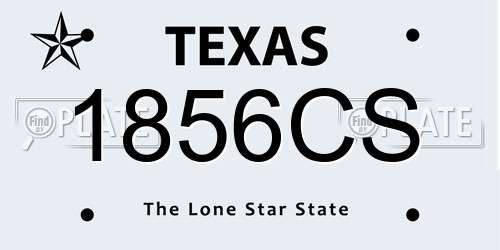 1856CS Texas License Plate