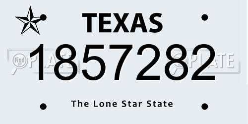 1857282 Texas License Plate