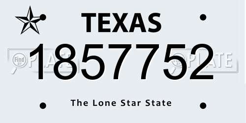 1857752 Texas License Plate