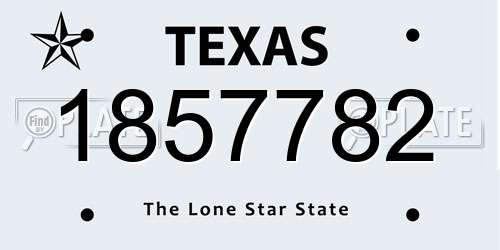 1857782 Texas License Plate