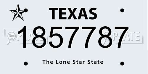1857787 Texas License Plate