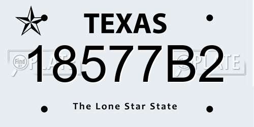 18577B2 Texas License Plate