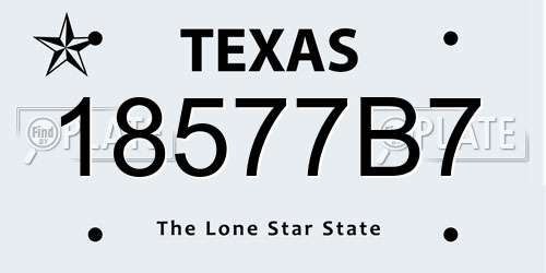 18577B7 Texas License Plate
