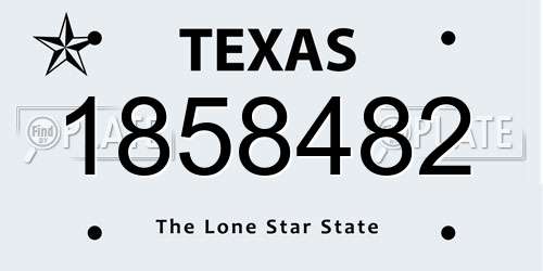 1858482 Texas License Plate