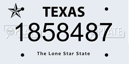 1858487 Texas License Plate