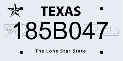 185B047 Texas License Plate