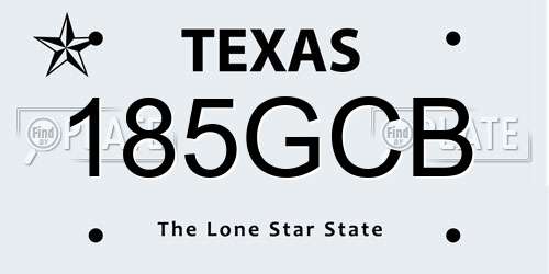 185GCB Texas License Plate