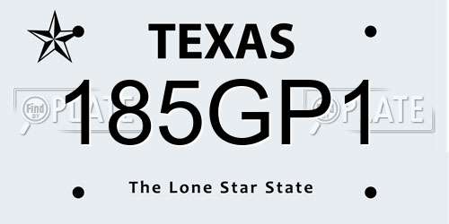 185GP1 Texas License Plate