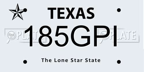 185GPI Texas License Plate