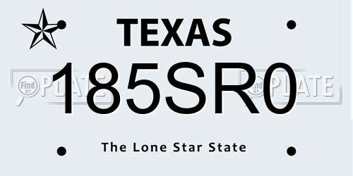 185SR0 Texas License Plate