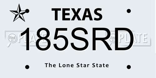 185SRD Texas License Plate