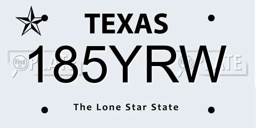 185YRW Texas License Plate